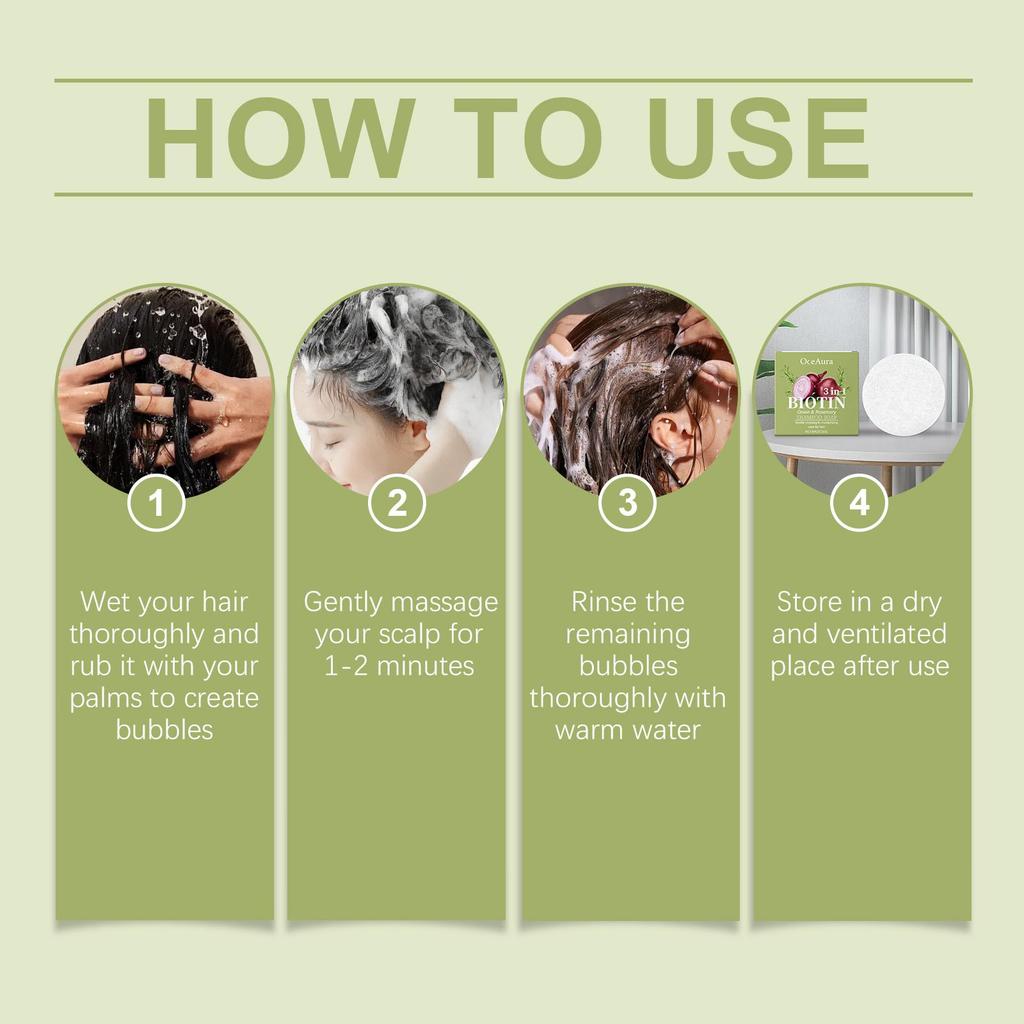 Onion & Rosemary Shampoo Bar - Strengthens & Smooths Hair - Sulfate-Free Solid Shampoo for Frizz Control & Scalp Care