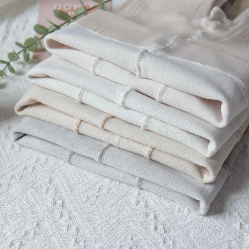 Women's Thickened Japanese Style Cable Knit White Tights with Plus Velvet & Warm Milk White JK Socks for Autumn/Winter