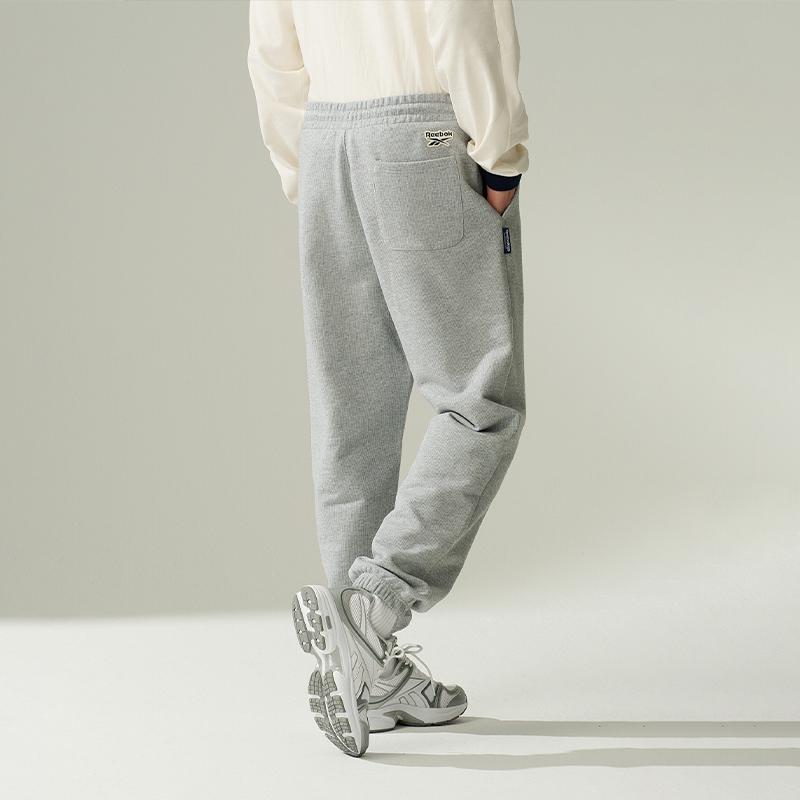Reebok Casual Comfortable Versatile Knitted Sports Pants Unisex pants Light-Gray 24FRC601UGG3
