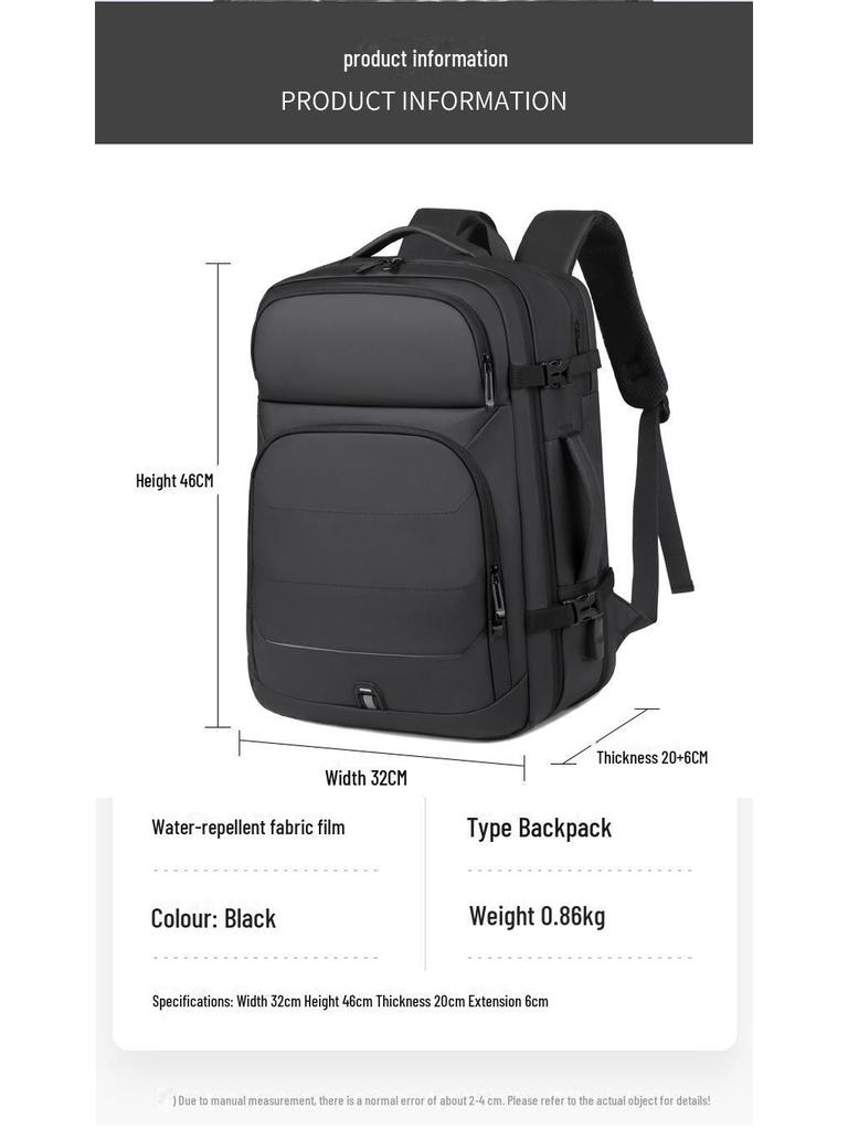 Multifunksjonell utvidbar laptop- og vognryggsekk for menn for forretningspendling og reiser
