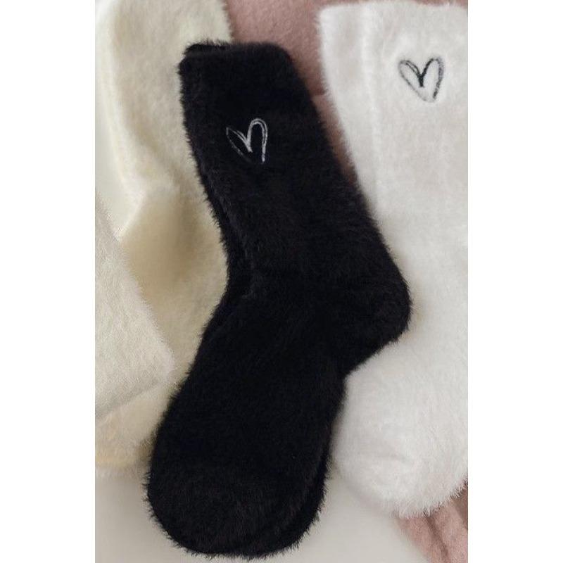 

Женские осенне-зимние носки для сна с плюшевой подкладкой и толстым пушистым теплым ворсом Люблю все , Возьми луну , Сын 1 pair чёрный