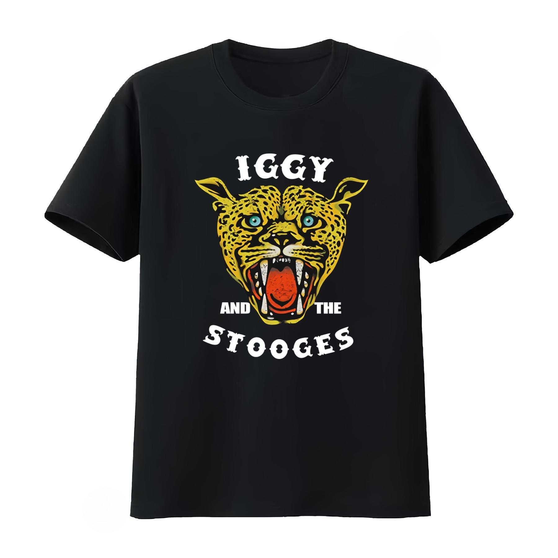 Iggy and The Stooges Cheetah Print T Shirt Casual Graphic Tshirt Unisexs Clothing and Womens Clothing 2026 Summer New T Shirt S
