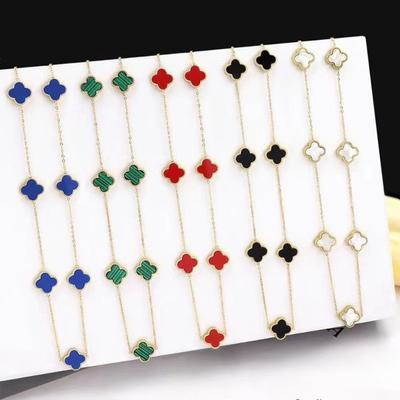 13Mm Titanium Staal Ins7 Bloem Vierklavertje Ketting Vrouwelijke Mode Licht Luxe Temperament Senior Gevoel Ketting