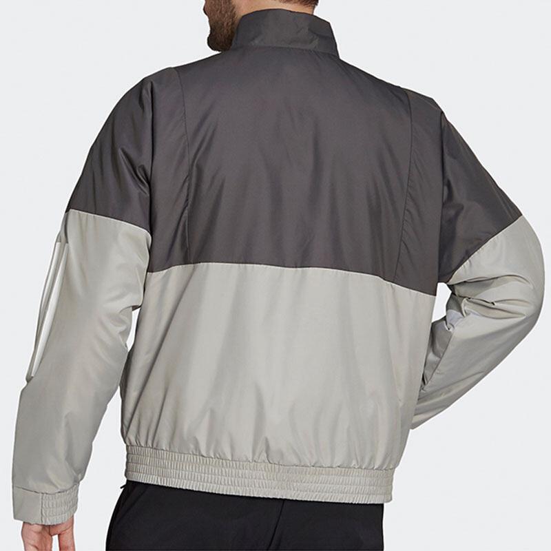 Adidas BTS Light Jacket Windproof Sports Stand Collar Men Outerwear Gray FT2442
