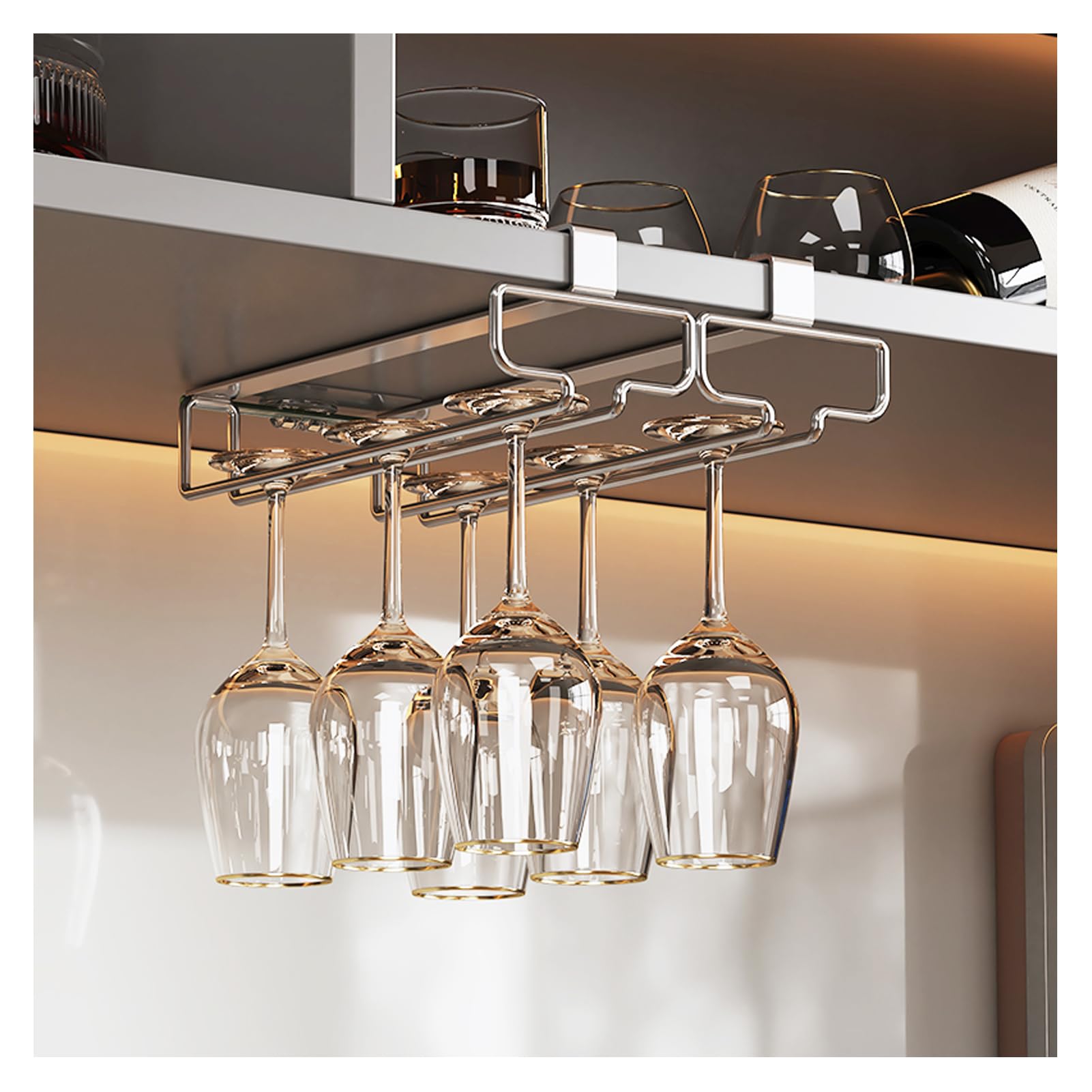 ELECTRO-WEIDEWORLD Wine Glass Holder, Glass Hanger, Hanging Wine Glass Rack, Wire Wine Glass Stand, Glass Storage, Wine Glass Drying/Draining, Home an