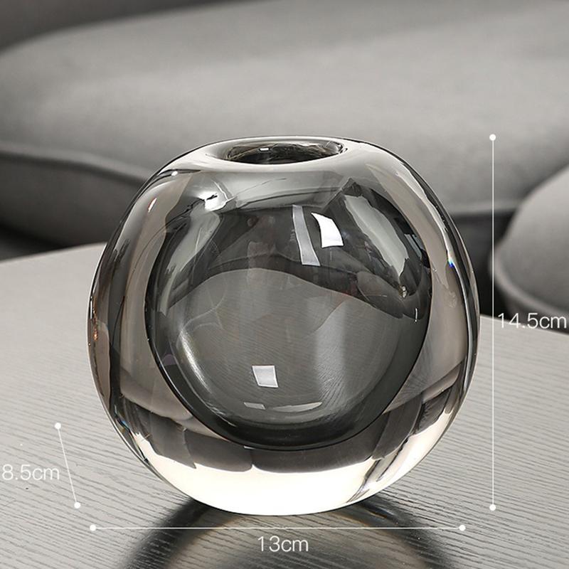 

Nordic Vases Modern Flower Bottle Glass Minimalist Flower Vase Luxury Flowerpots Design Table Decoration Interior Accessories серый