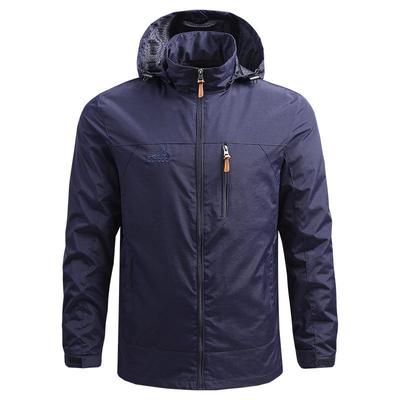 2024 Dünner Windbreaker mit Kapuze für Herren für Frühling und Herbst – Große Größe, lässige Outdoorjacke