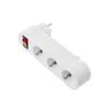 AC 110~250V 16A European Type Conversion Plug 1 To 3 Way EU Standard Power Adapter Socket EU Conversion Socket Plug With Switch