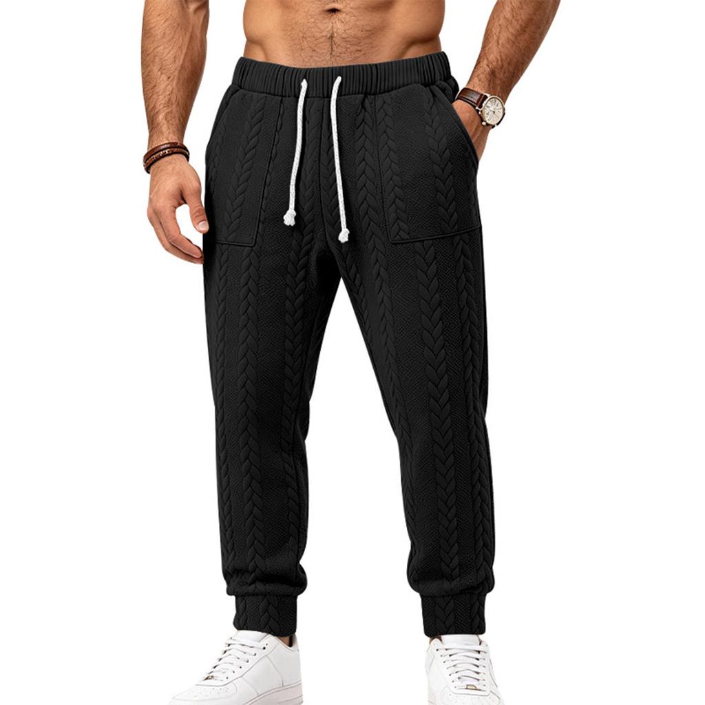 Herren Zopfmuster Jogginghose mit elastischen Bündchen und