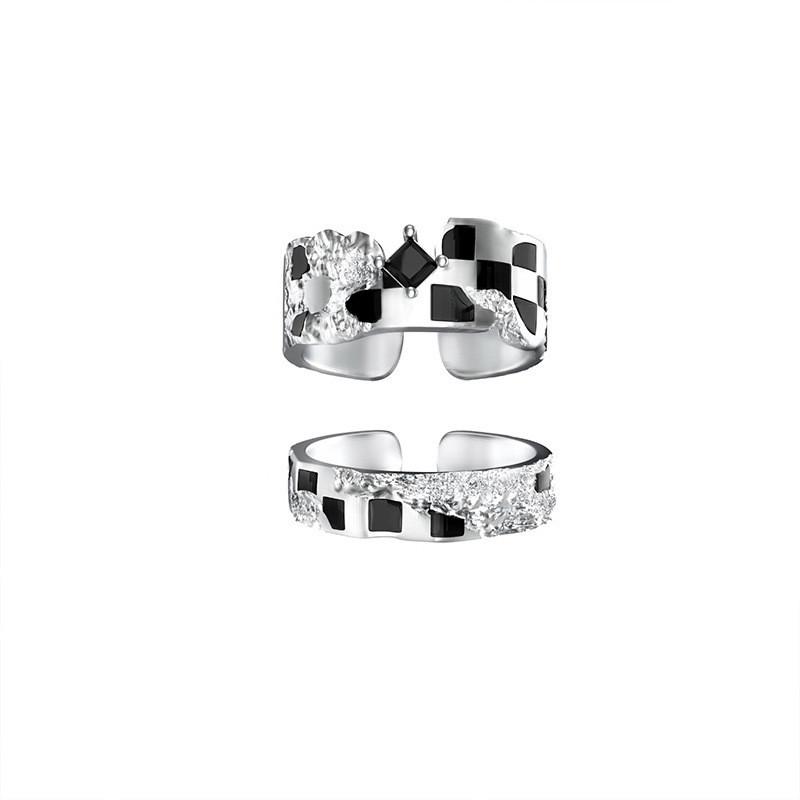Classy 925 Sterling Silver Broken Ring For Women Adjustable Geometric Design Trendy Statement Fashion