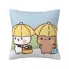 Bubu & Dudu In The Rain Pillow Case Fashion Pillow Cover Square Custom DIY Cushion Cover Pillowcases For Chair Home Decoration
