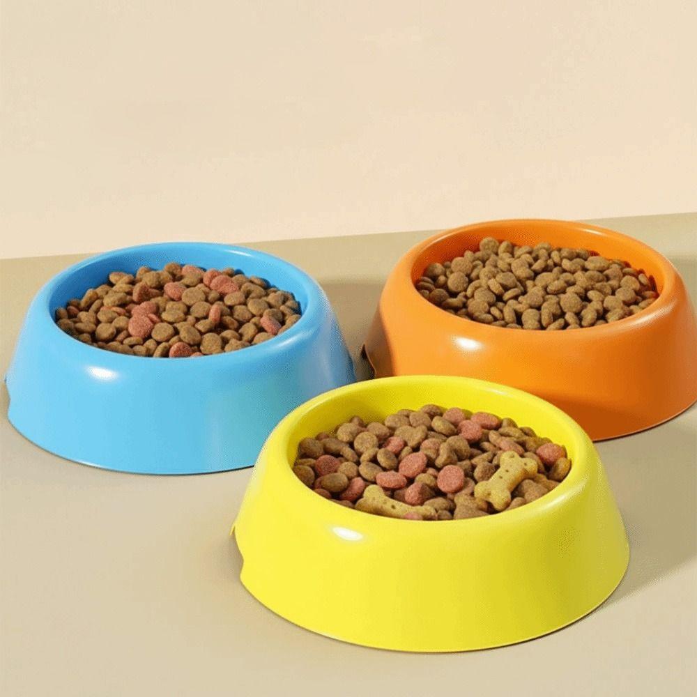 Plastic Cat Bowl Round Shape Cat Plates New Cat Food Bowl Pet Feeding