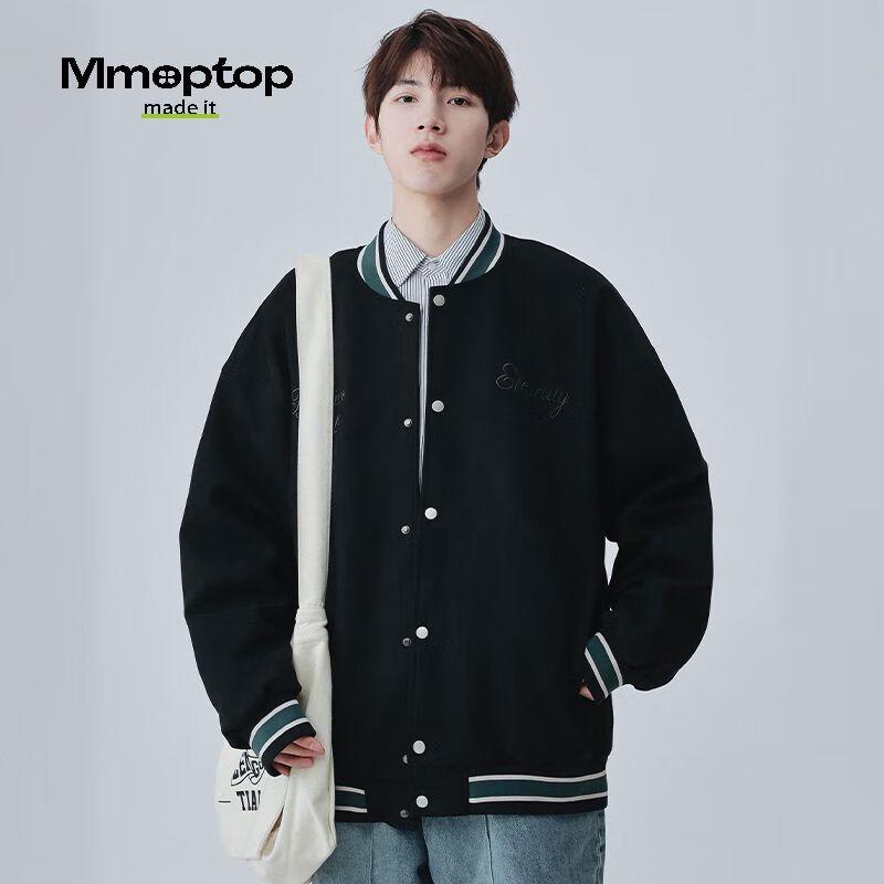 MMOPTOP Men's Suede Embroidered Baseball Jacket