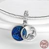 Mermaid Dangle Charm 925 Sterling Silver Blue Enamel Mermaid Tail Starfish Charm Beads Fit Fashion Bracelet Silver Beads Jewelry