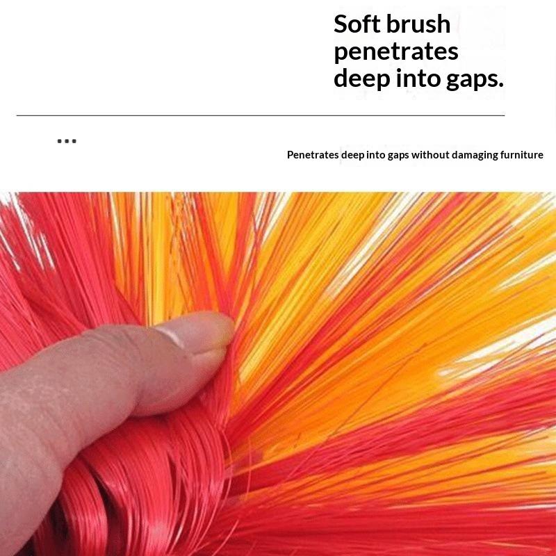 Extendable Cobweb Duster Detachable Metal Pole Soft Bristle Dust Cleaner For Ceiling Wall High Place Household Cleaning