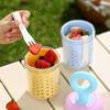 Portable Dopamine Fruit Cup Outdoor Sealed Leak-proof Yogurt Cup with Fork Picnic Double Layer Food Grade Plus Thick Drain Cup
