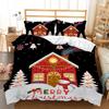 Christmas Series Quilt Cover Pillowcase Digital Printing Three-Piece Set, Bedding