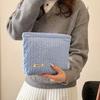 Portable Zipper Makeup Bag Large Capacity Solid Color Cosmetic Bag Clutches Bag Travel