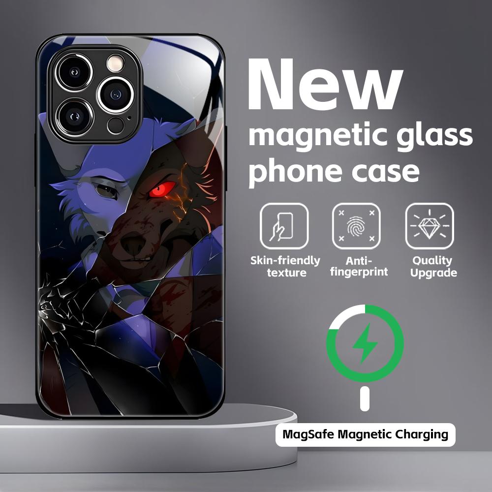 

BEASTARS Phone Case For iPhone17 16 15 14 13 12 11 X XR XS 8 Plus Mini Pro Max Glass Magnetic Case iPhone 12 Pro