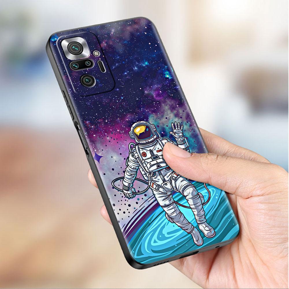 Hülle für Xiaomi Redmi Note 10 9 11 Pro Weiche Handyhülle 10S 9S K40 8 9A 9C 9T 7 10C 8T Silikonhülle Universum Cooler Astronaut