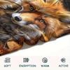 1Pc 3D Fox Print Flannel Blanket, High quality Comfortable for All Seasons, Home Decor, Warmth and Comfort, Perfect for Christmas Gifts