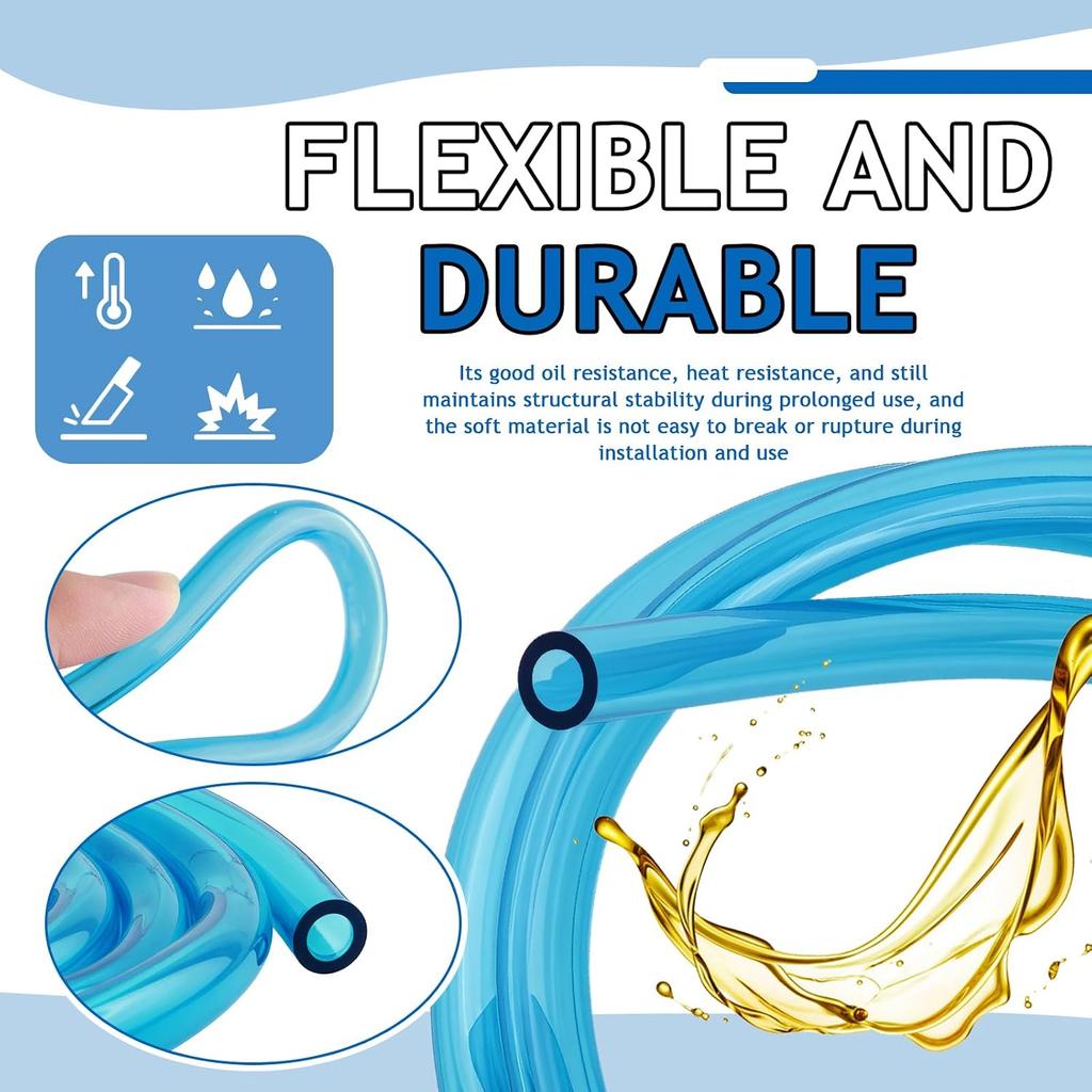 3.28Ft OD 8mm/ID 5mm Motorcycle Fuel Line Hose,Flexible Motorcycles Fuel Hose Line for Oil Transportation,Essential Gas Lines Hoses for