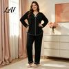 Breathable House Clothes for Ladies Women's Plus Size Pajama Set Long Sleeve Top And Pants Cozy Loungewear Women with Bow Ruffle 2 Piece Soft