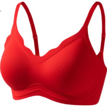 Urban Beauty Red Plus Size Women's Lingerie Lift and Gather Wireless Bra for Year of the Horse Wedding Celebration