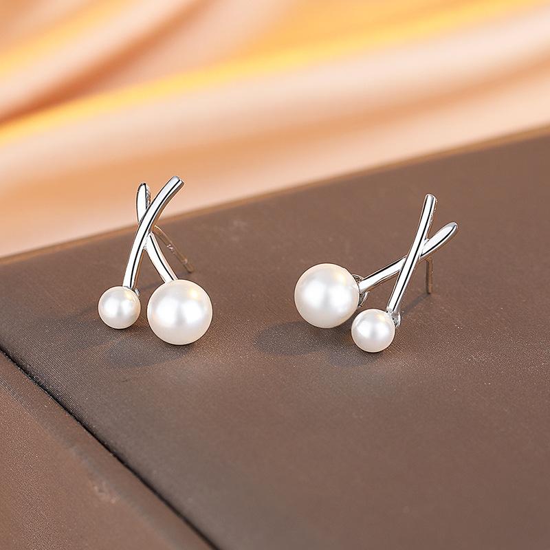 Cross Design Earrings Sterling Silver Women'S Premium Light Luxury Versatile Temperament Earrings Ear Jewelry