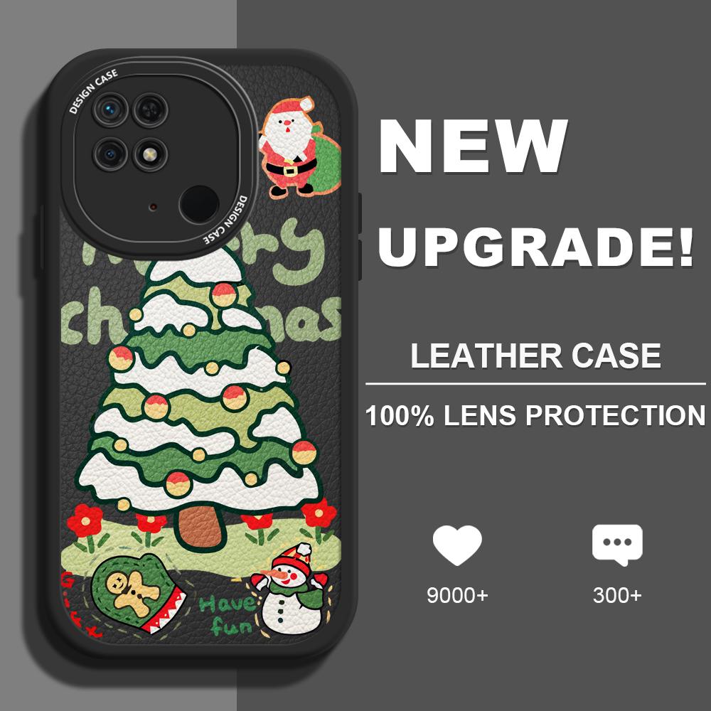 

Тонкий мультяшный кожаный чехол с рождественской елкой из искусственной кожи, чехол для телефона для Xiaomi Poco Redmi Redmi Note 12 Pro Speed чёрный