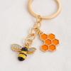 Keychain Pendant Decorative Bee Shape Keychain with Rhinestones Dripping Oil Compact Lightweight Versatile Backpack Accessory