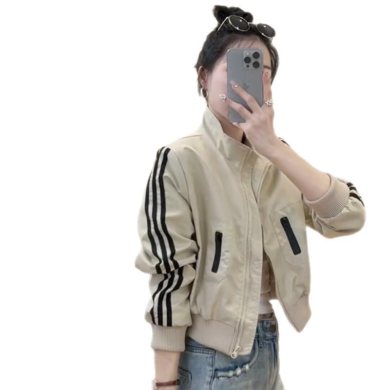 American Stand-up Collar Baseball Jacket Women's Spring New Small Fashion Versatile Short Jacket