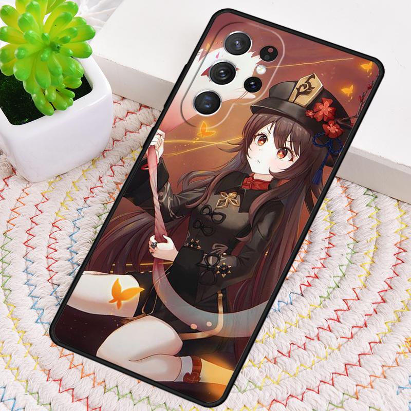 Genshin Impact Hu Tao Ghost Silicone Phone Case For Samsung Galaxy note 10 pro S26 S25 S24 S23 S22 S21 Plus S25Ultra Capa Cover