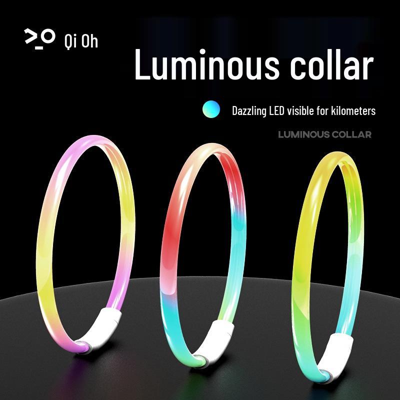 Rechargeable LED Glowing Collar for Dogs and Cats - Nighttime Safety Necklace