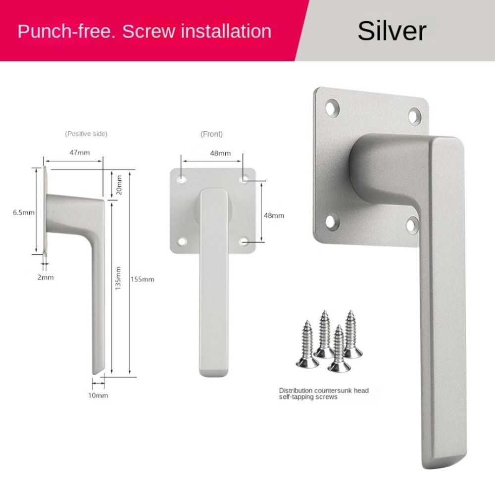 

Алюмінієвий сплав Дверна ручка Обладнання Дверна ручка Нова дверна ручка Шафа silver-Screw