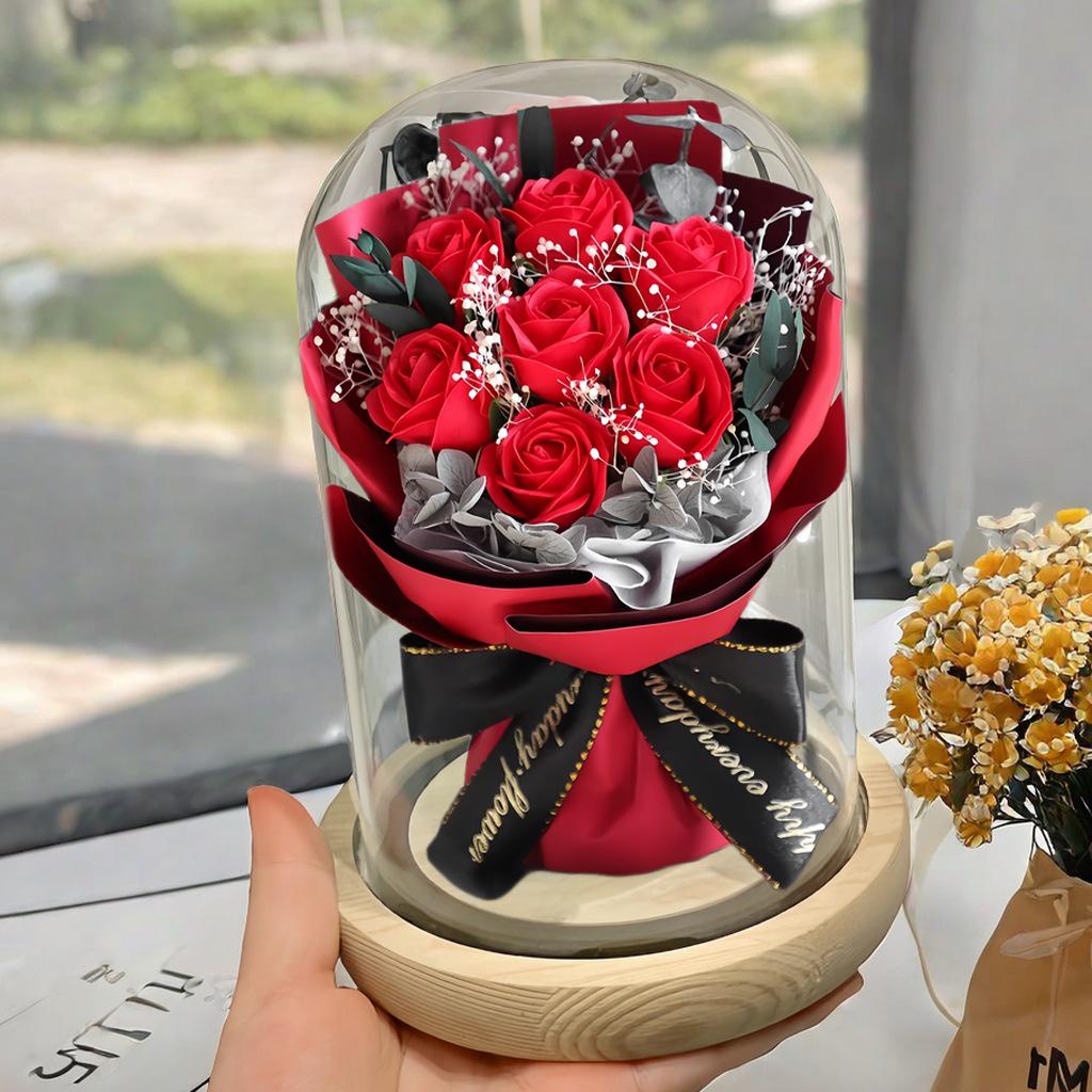 Immortal Rose Bouquet with Lights - Romantic Gift for Women