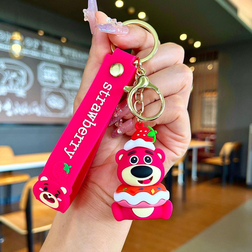 Bedårande Gris & Panda Stapelleksak Hängsmycke Nyckelring - Sött Par Bilväska Tillbehör, Perfekt Liten Gåva