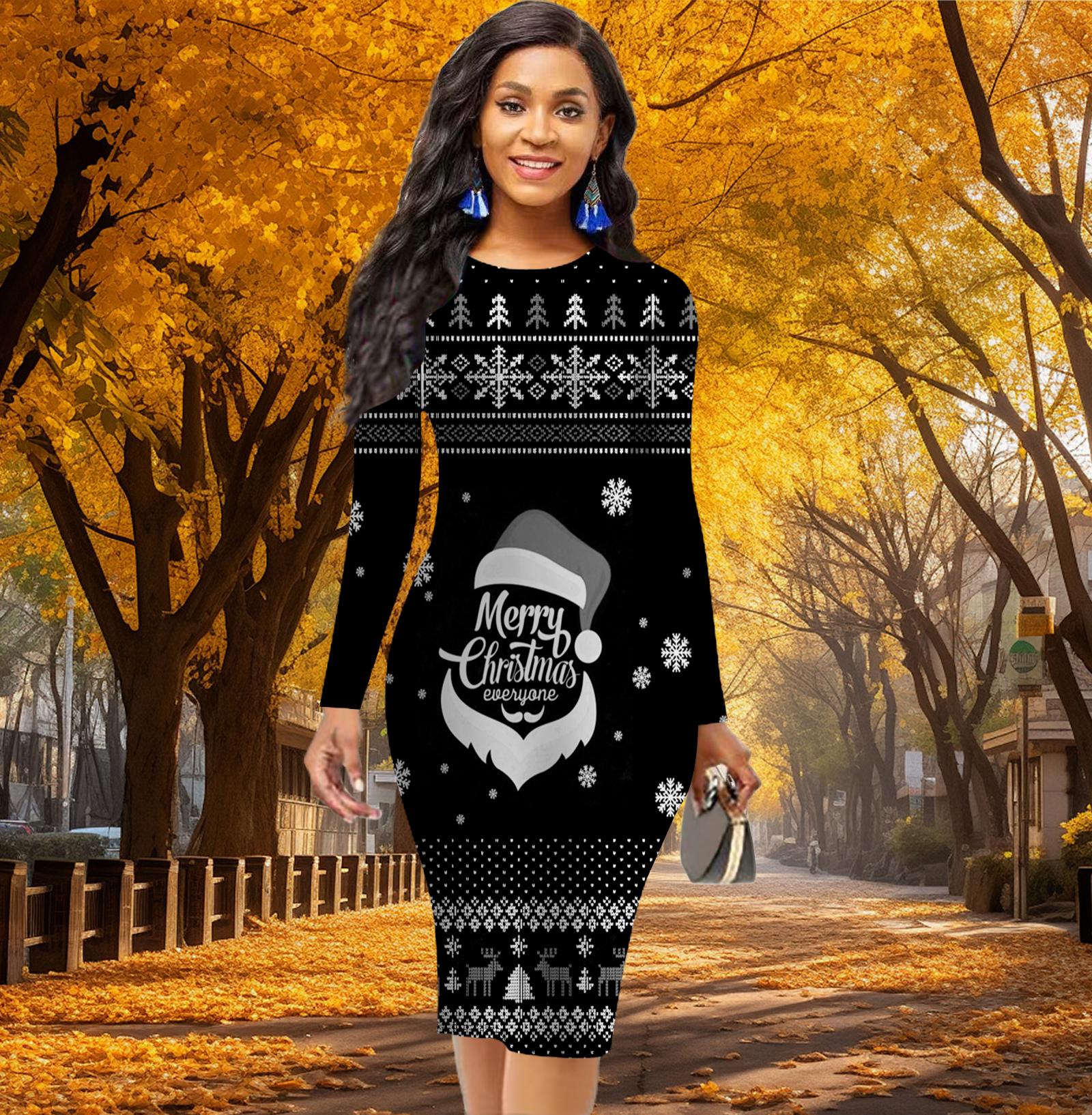 

Длинный рукав, талия, облегающее, офисное, облегающее, с принтом букв, элегантное облегающее платье 8XL светло-синий