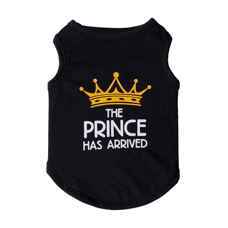 Princess Crown Dog Vest T Shirt Summer Cotton Pet Clothes for Small Dogs Chihuahua Poodle Shirts Puppy mascotas Clothing Prince