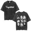Gewaschenes Vintage Anime Vagabond Miyamoto Musashi Kirschblüten Grafik T-Shirt Herren Damen Lässiges Oversized T-Shirt 90er Jahre Streetwear