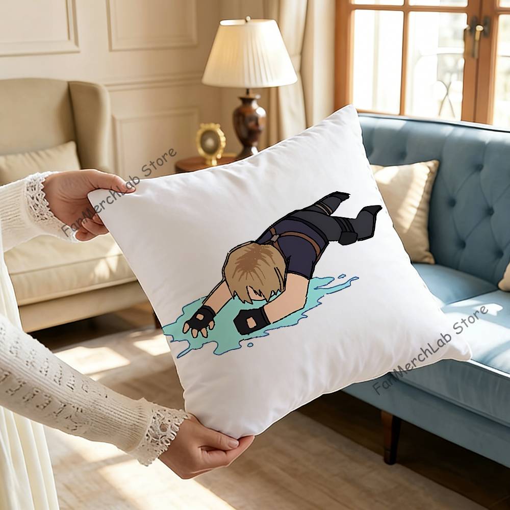

Cartoon Leon Kennedy Pillowcase Pillowslip Cushion Plush Boys Girls Cartoon Anime Kawaii Decoration Kids Birthday Cute Gifts 30x30cm