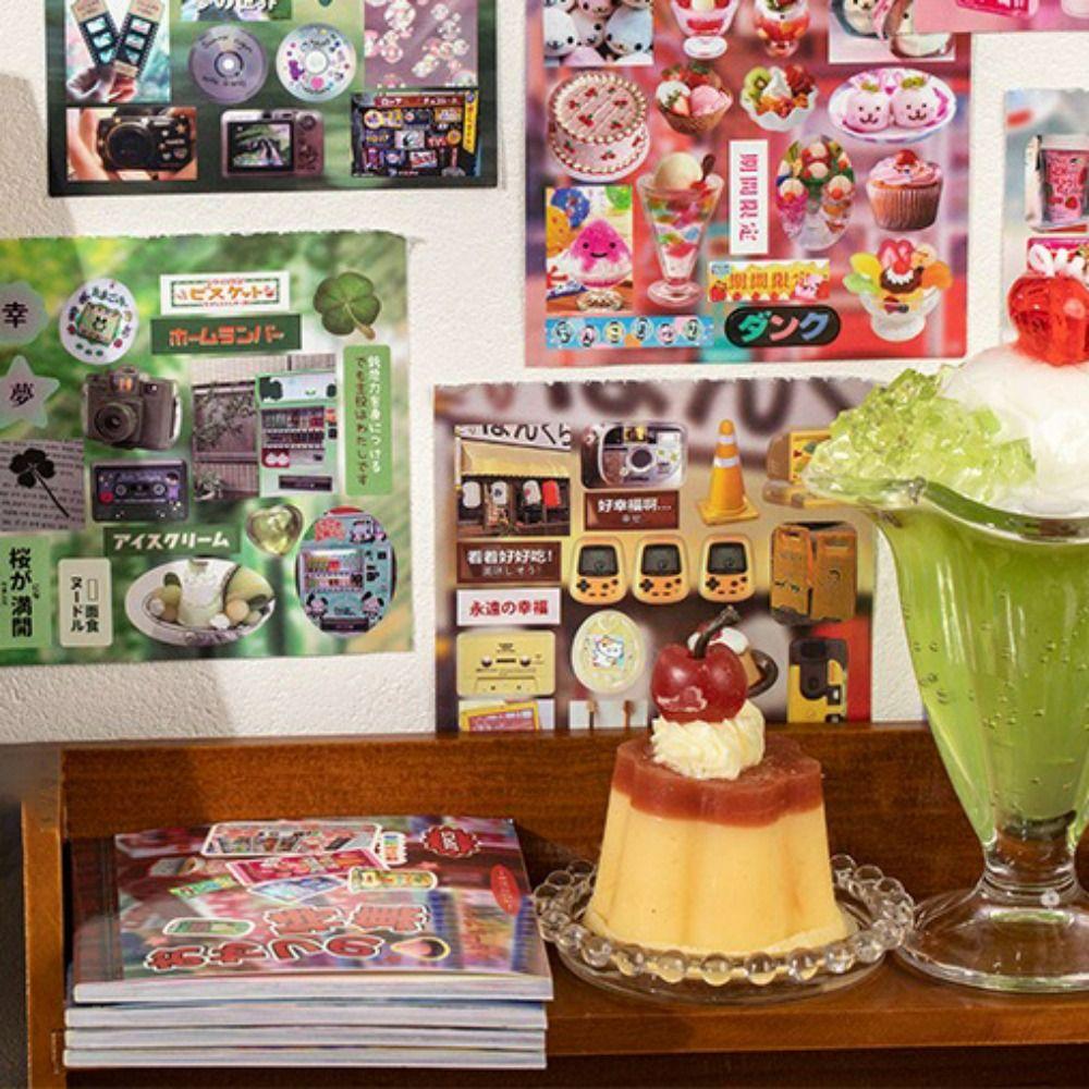 20Sheets/Pack DIY Foods Decorative Sticker Back Adhesive Material Phone Stickers  Toy