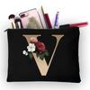 Girl Makeup Bag Golden Letter Pattern Classic Organizer Bag Pouches for Travel Bags Pouch Women's Cosmetic Bag