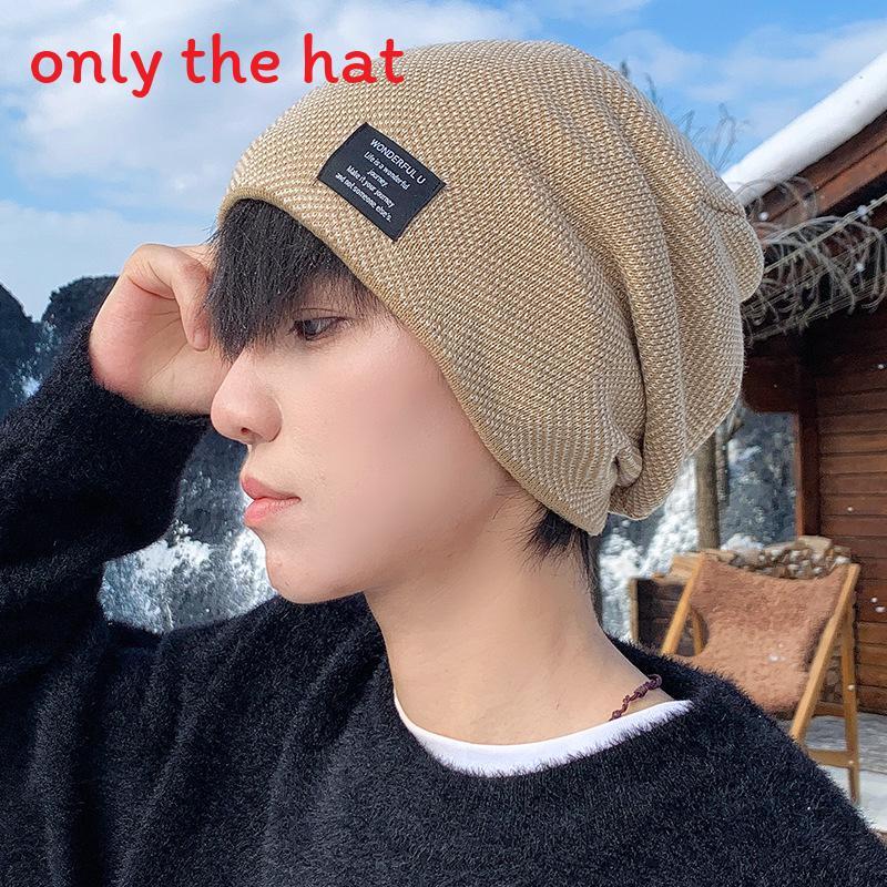 

Men Women Winter Knit Hat With Letter Decoration For Running And Hiking In Cold Weather Khaki