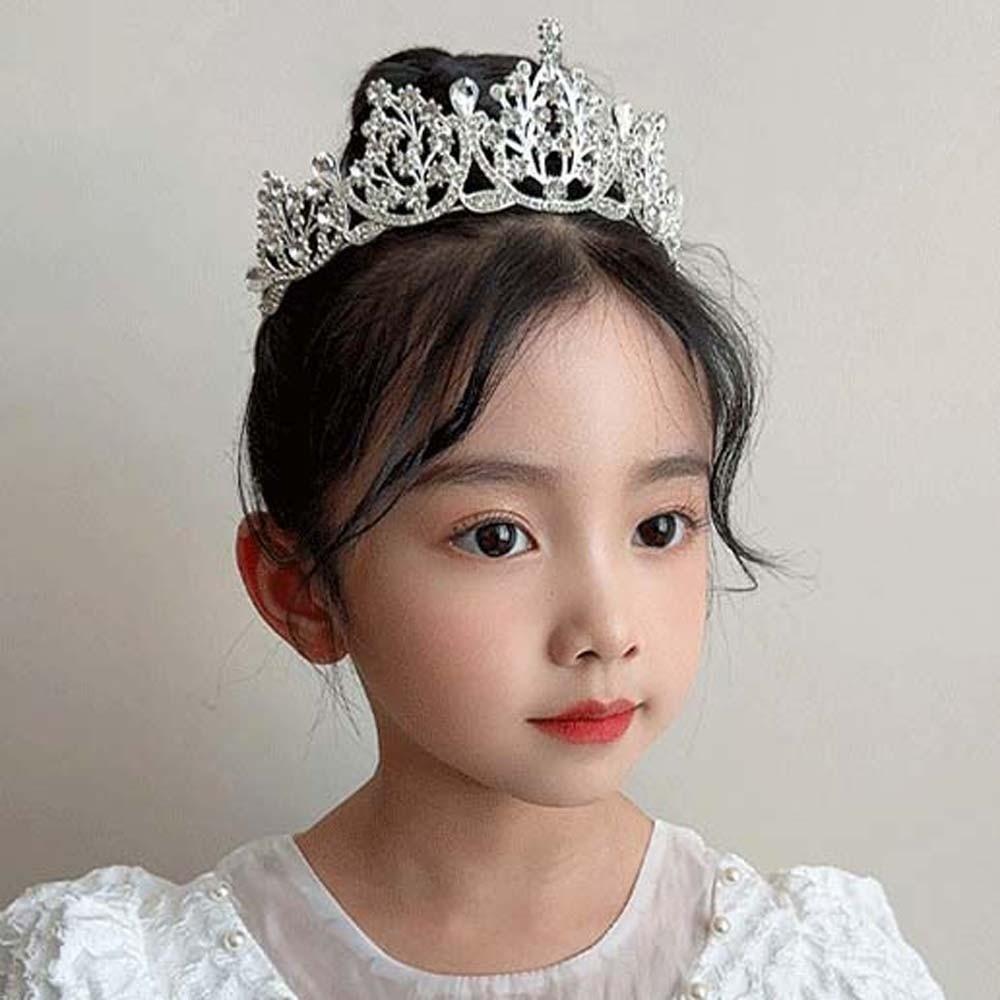 Elegant Crown Hair Accessory Shiny Princess Rhinestone Tiara Baroque Silver Floral Crown  Wedding