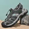 Fashion Outdoor Male Beach Shoes Anti-collision Toe Man Sandals 2025 New Roma Flats Vintage Style Men Summer Shoes Leather Men's Sandals
