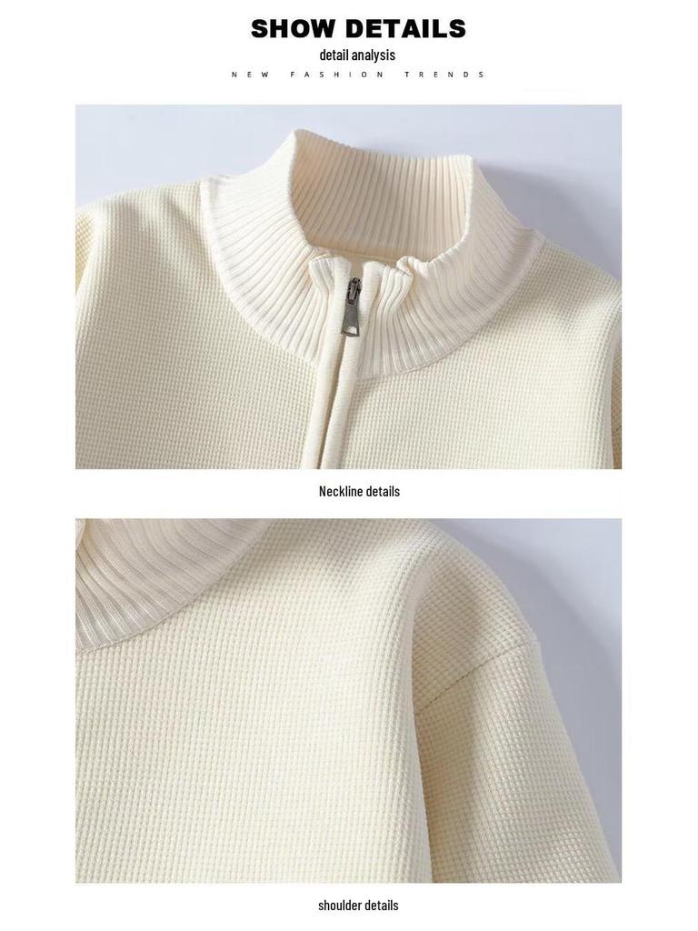 Herren Winter Fleece Halbhoher Kragen Strickware