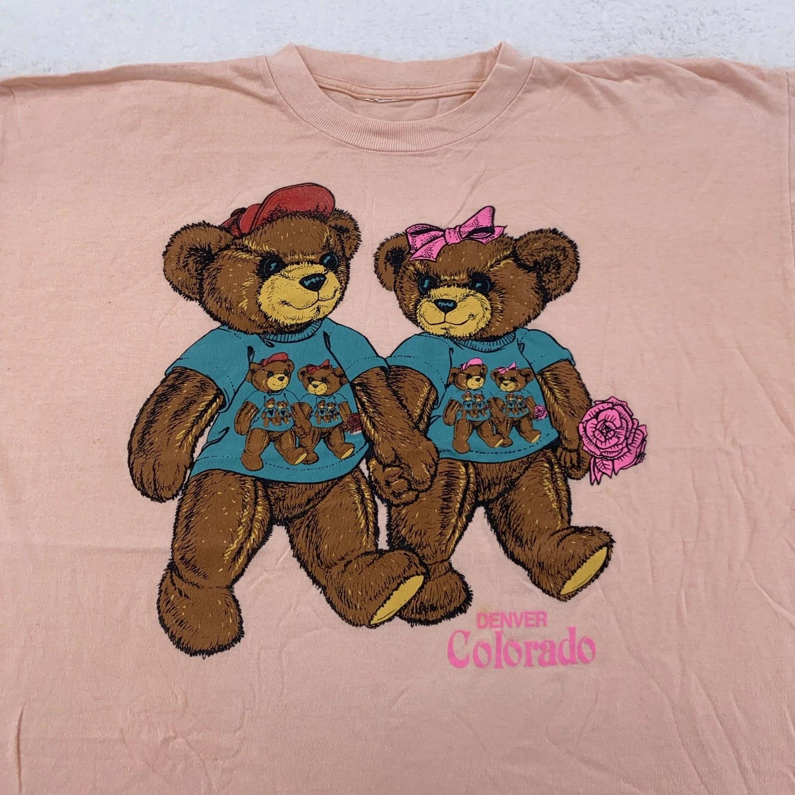

Vintage Denver Colorado Teddy Bears Shirt Mens Large Cartoon Graphic 90s Tee 4XL