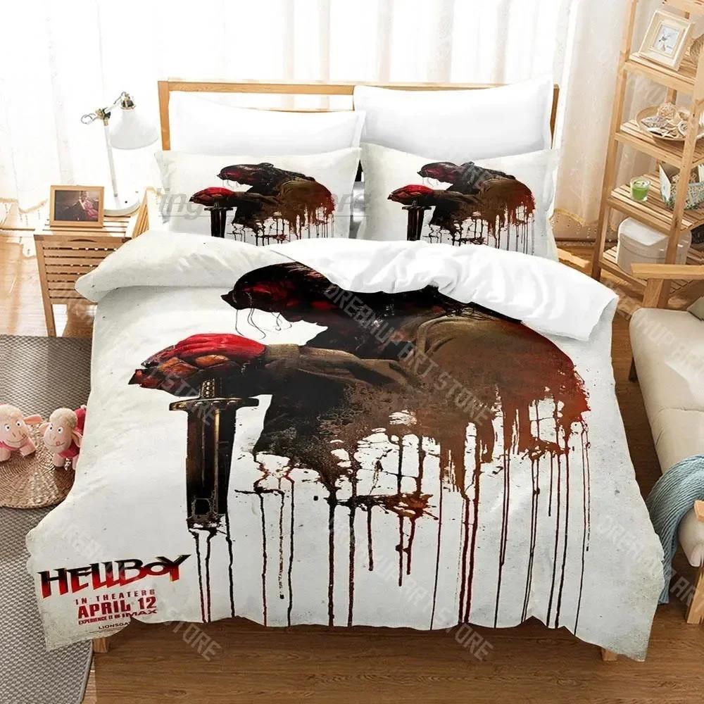 3D Print Film Hell Boy Bedding Set Single Twin Full Queen King Size Bed Set Aldult Kid Bedroom Duvetcover Sets 135x200cm