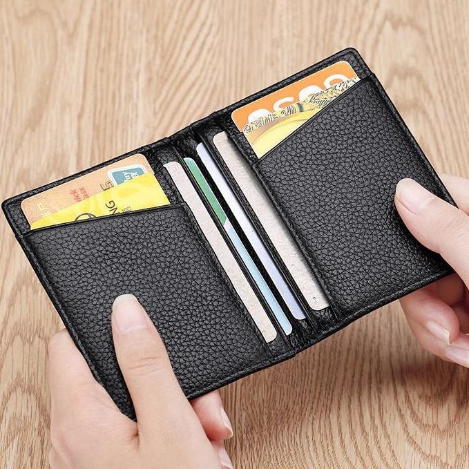 Men Slim RFID Blocking Wallet PU Leather Card Holder Minimalist Front Pocket Wallet Thin Bifold Credit Card Case Money Clip Wallet